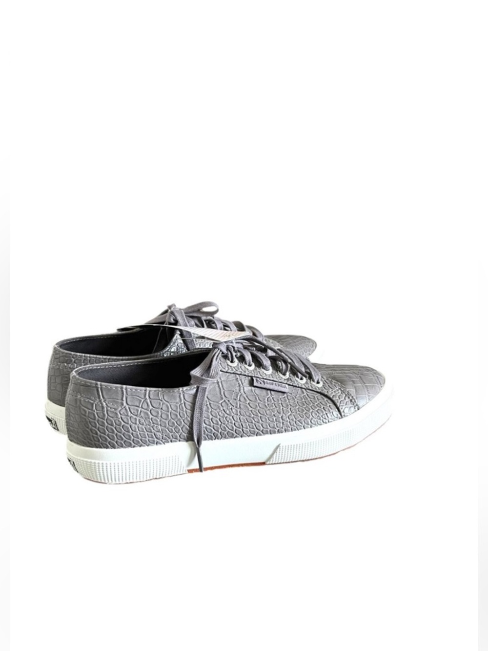 SUPERGA NEW Grey Crocodile Sneakers Size 9.5